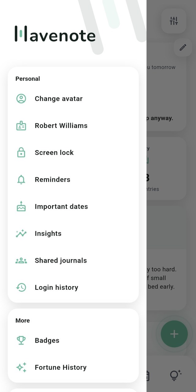 Havenote screenshot