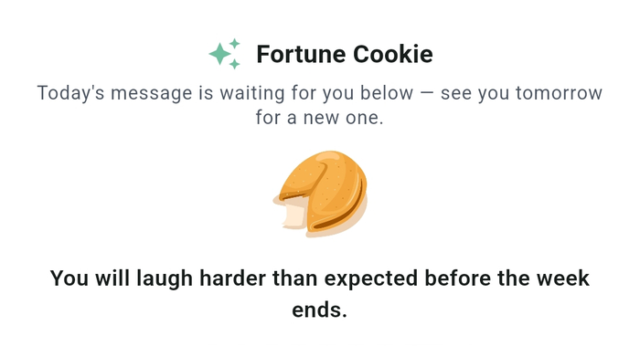 Fortune cookie widget
